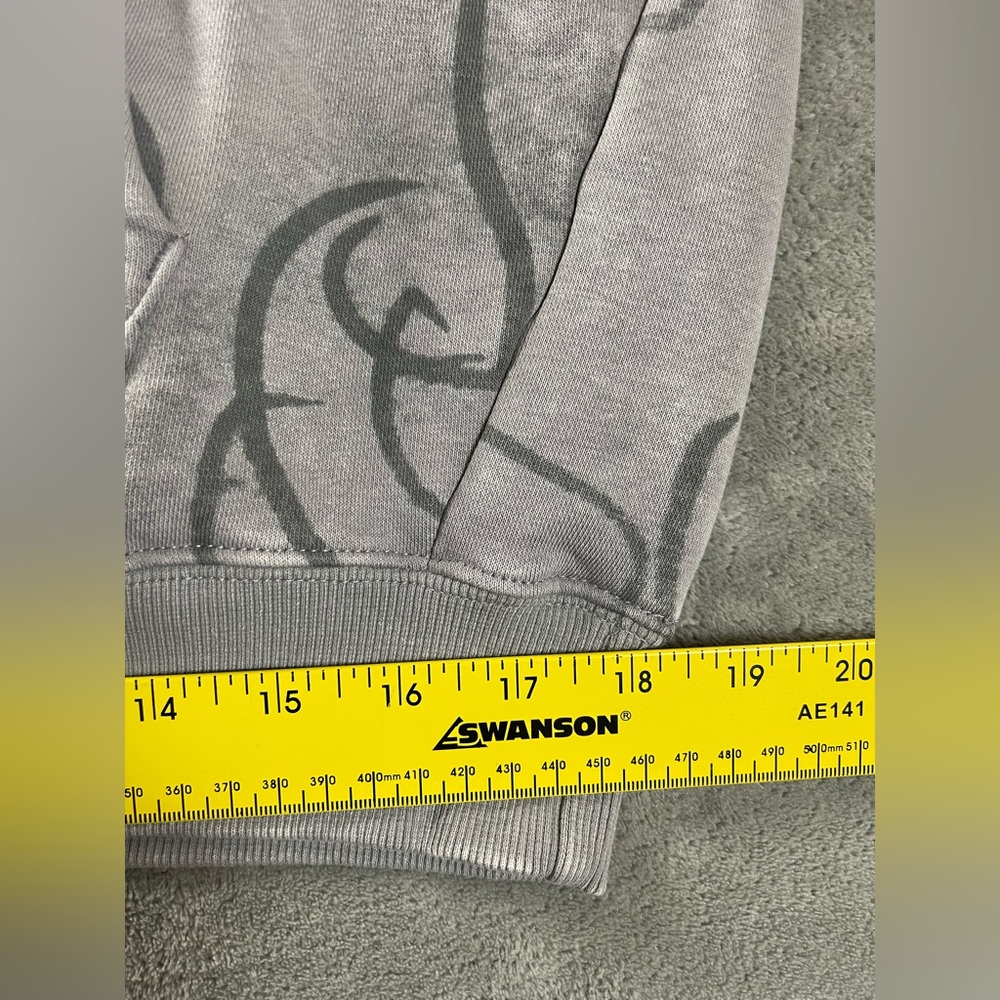 Von Dutch Hooded Sweatshirt Mens Small / Medium Logo Gray Hoodie 8 Ball Flames - Picture 10 of 15